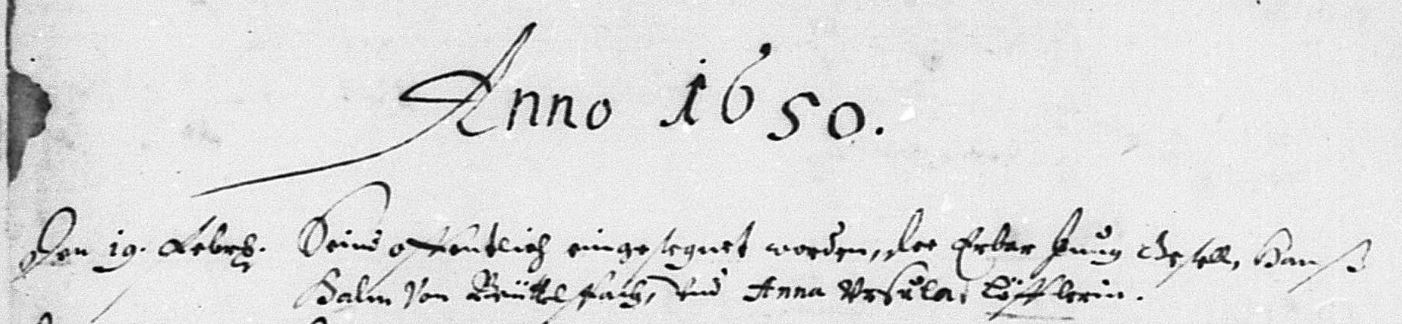 marriage record Großheppach, 1650